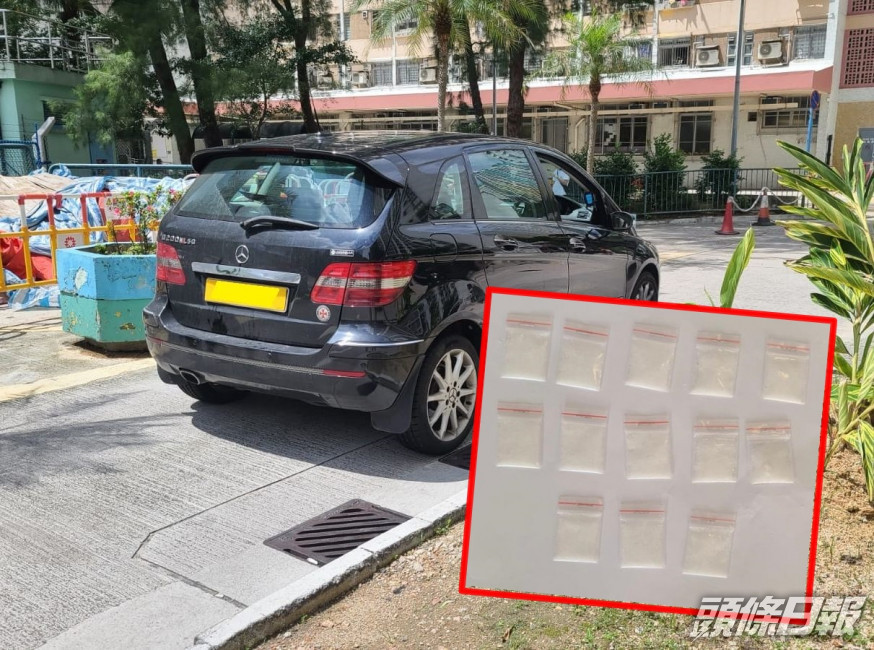 涉案車輛及行動中檢獲的證物。警方圖片