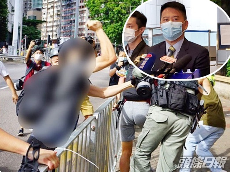 事發一刻。學媒新聞圖片(小圖為游健雄)