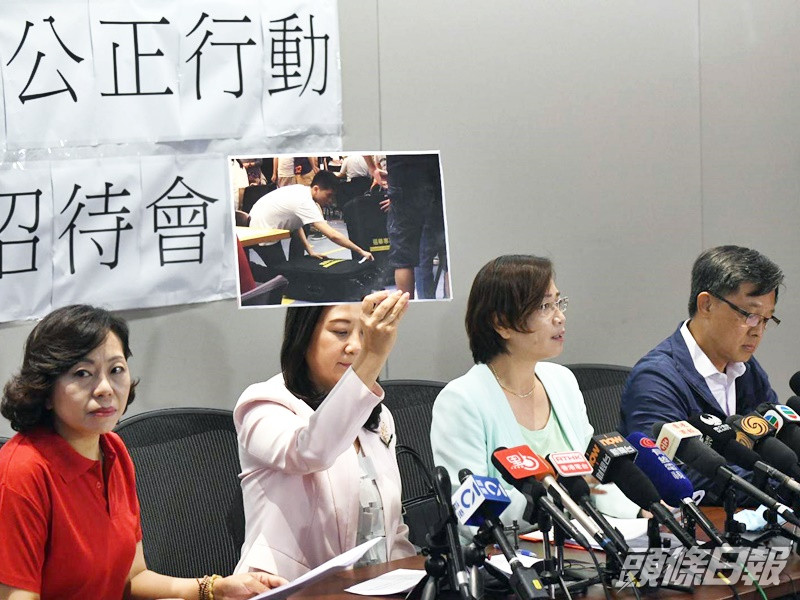 (左起)麥美娟、葛佩帆、梁美芬和何君堯質疑馮驊「失職」。