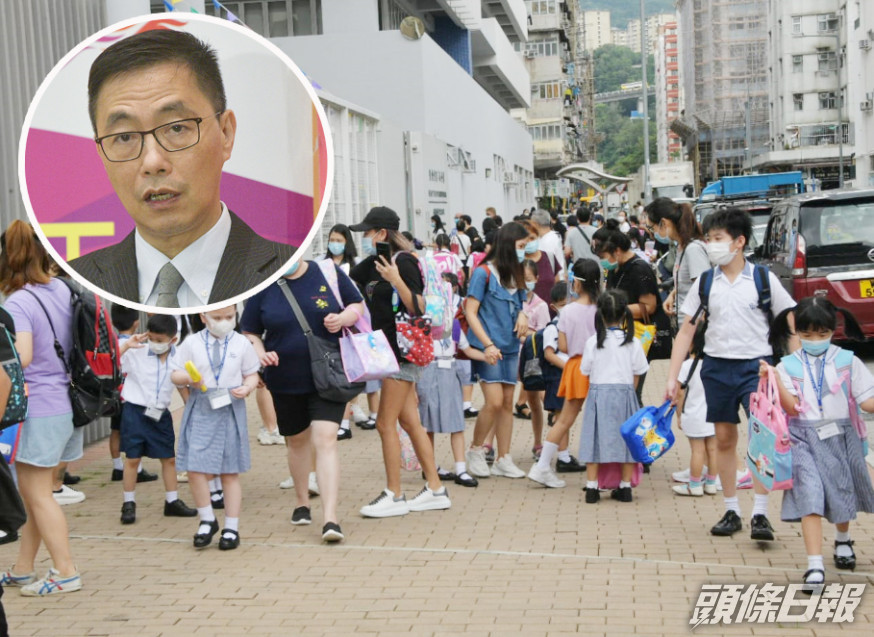楊潤雄(小圖)指,今日恢復面授課堂過程大致順利。 資料圖片