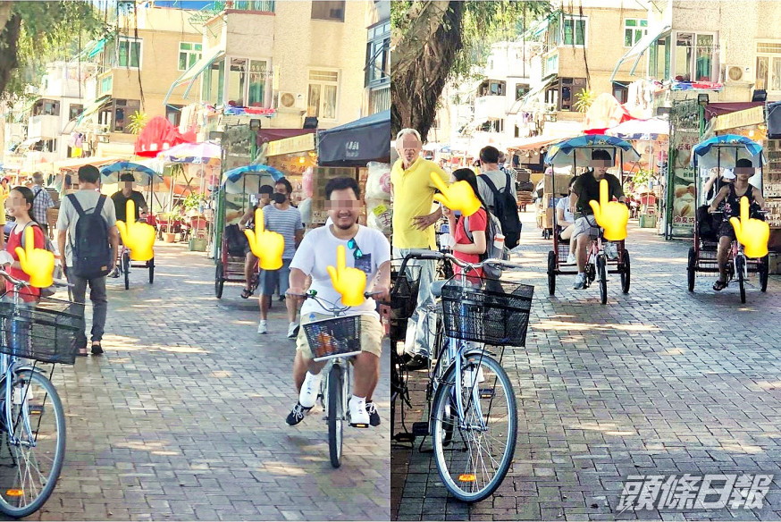 長洲多名市民無
戴口罩。Facebook群組「唔戴口罩公審區」相片