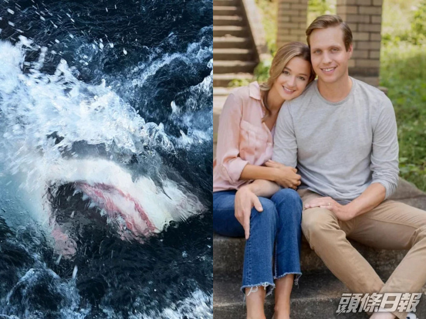 孕妻愛夫心切跳水勇救被鯊魚攻擊的丈夫。(示意圖/FB圖)