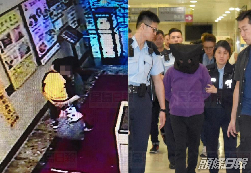 女被告簡桂芳(右)事後被捕。資料圖片