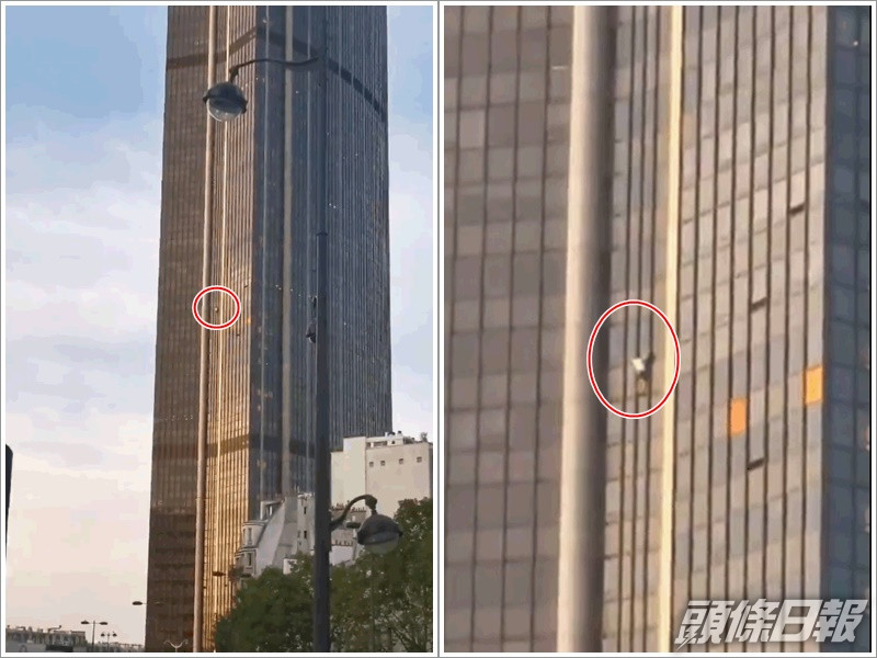 男子成功徒手攀爬摩天大廈卻被警方拘捕。網圖
