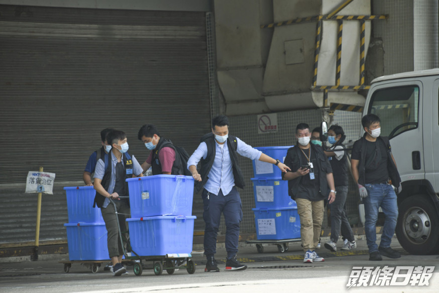 壹傳媒工會指,暫時未知有無新聞資料被警方取走。 資料圖片