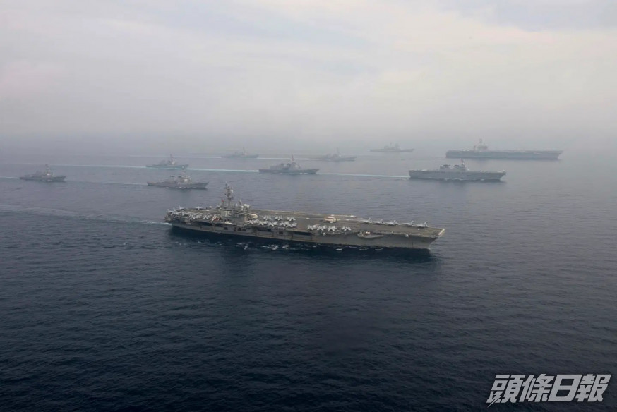 「南海戰略態勢感知計畫」透露列根號在台、日間的東海海域來回巡弋。AP
