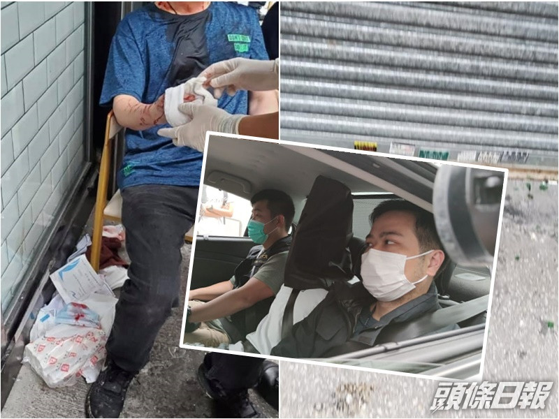 警方拘捕其中名男子(小圖)涉嫌傷人。梁國峰攝