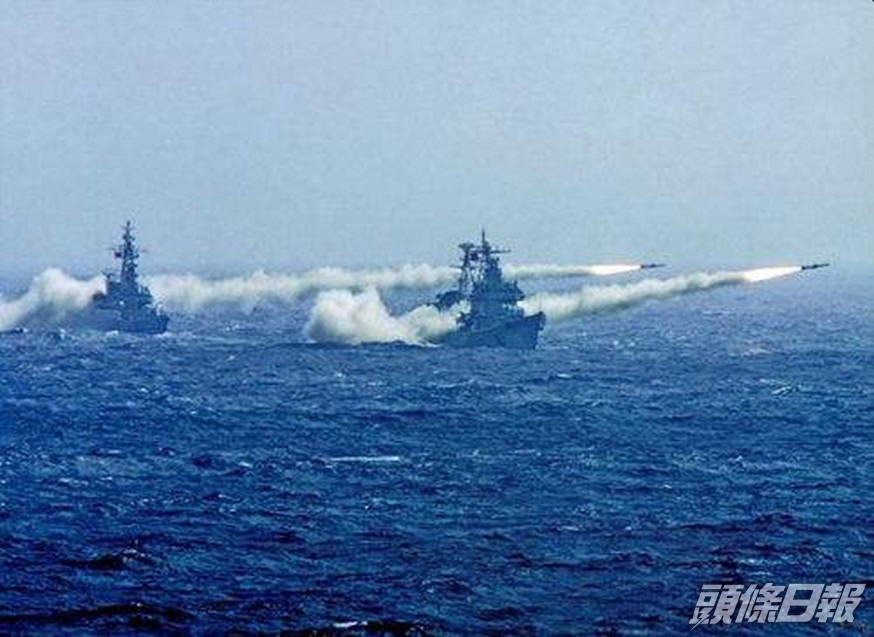 解放軍東部戰區在台灣海峽實戰演練。(網圖)