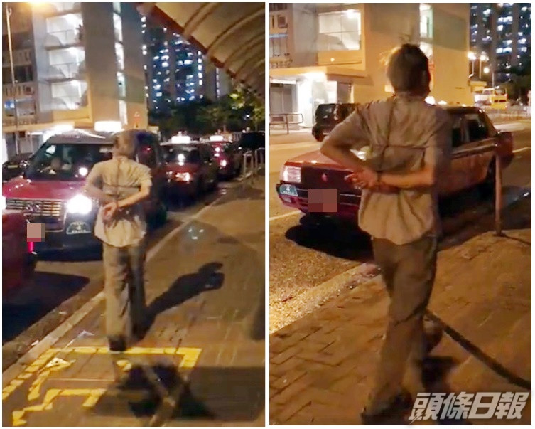 男子自綑雙手。麥瑞淇fb截圖
