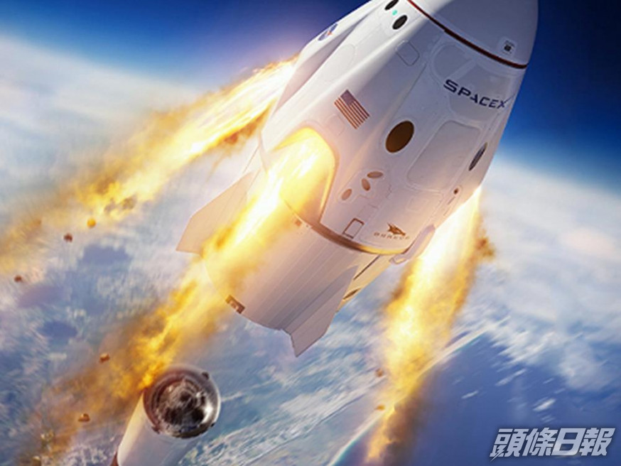 SpaceX載人龍飛船。截自SpaceX網站