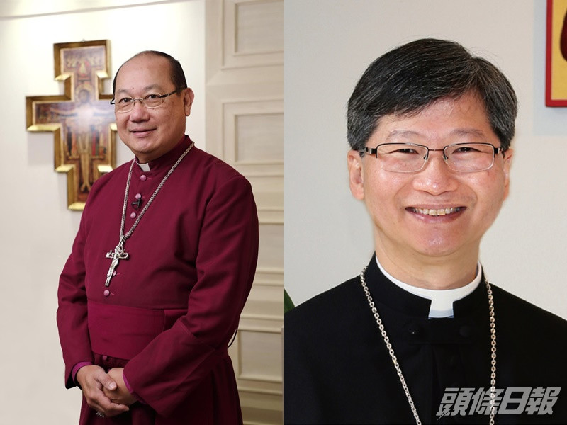 鄺保羅(左)將退休,由陳謳明(右)接任聖公會大主教。香港聖公會圖片