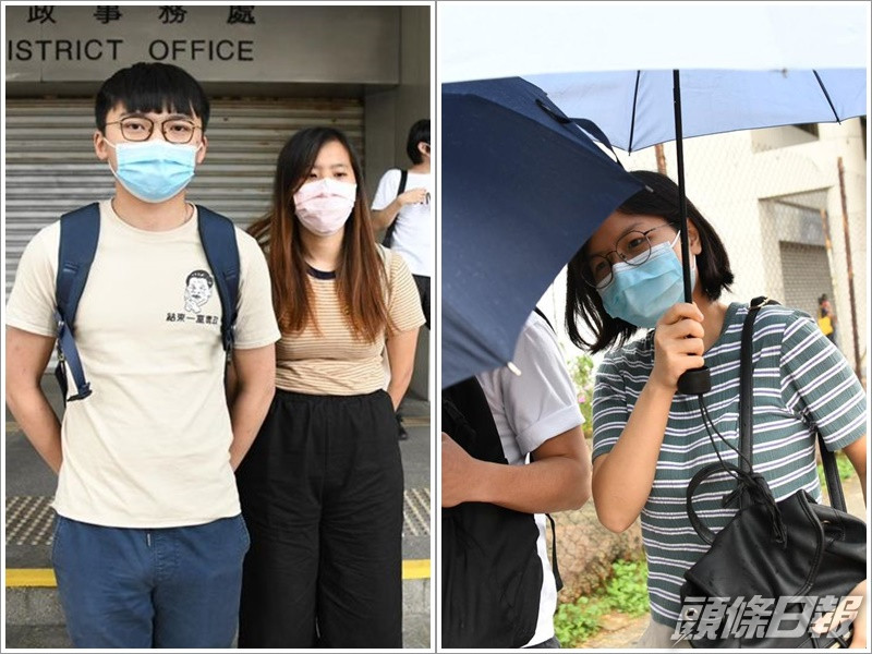 由左至右被告鄭家朗、吳嘉兒及何秀儀。