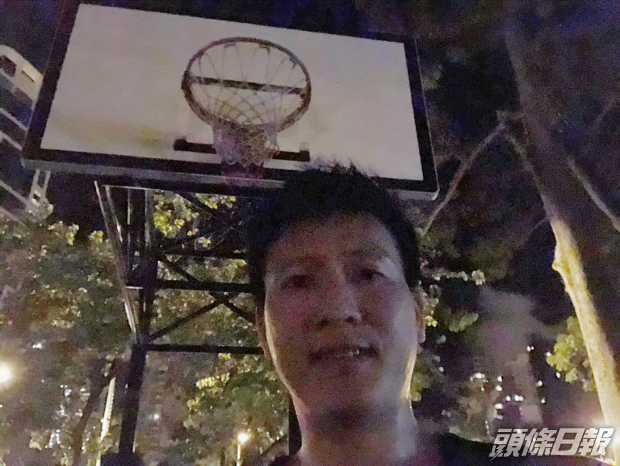 劉嘉豪今晨四時已趕赴籃球場打球。相片由受訪者提供