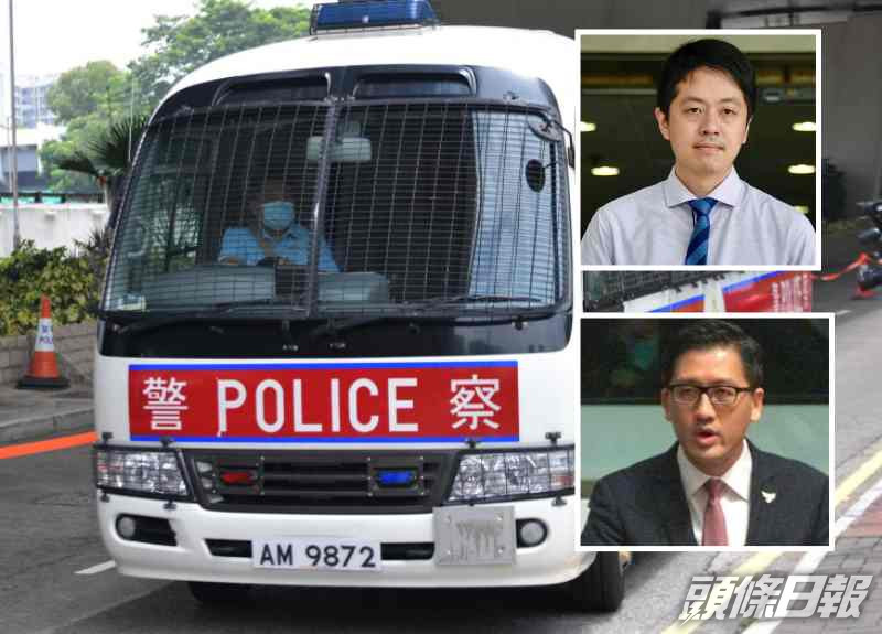 林卓廷及許智峯由警車押上法院提堂。