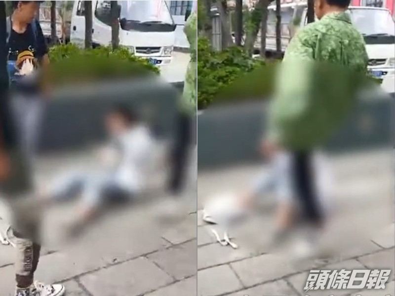 少女被多名男子包圍毆打。影片截圖