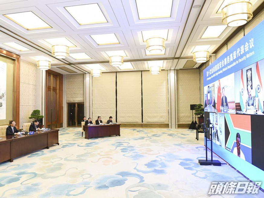 楊潔篪出席第十次金磚國家安全事務高級代表視頻會議。新華社