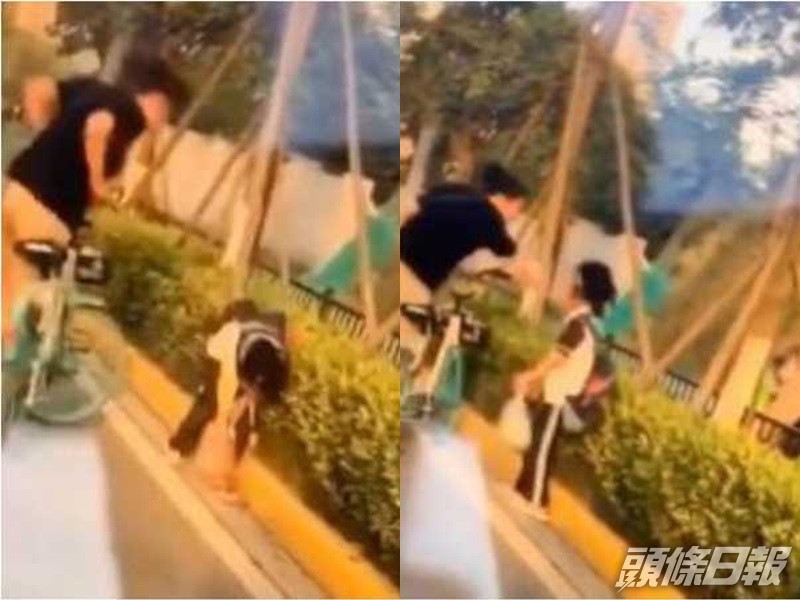 媽媽怒摑女兒。影片截圖