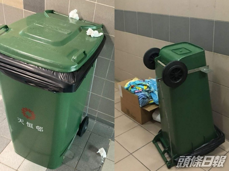 有無品住客垃圾周圍掉,更反轉垃圾桶。王百羽 Henry Wong - 王伯FB