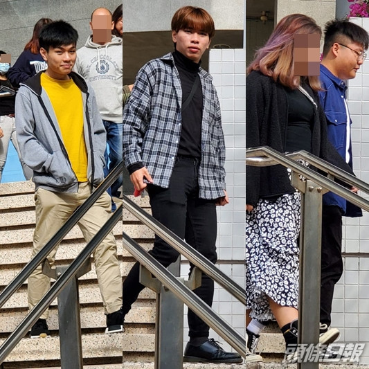 左起:被告鄧卓凡、被告鄧卓榮、被告伍浩賢。 資料圖片