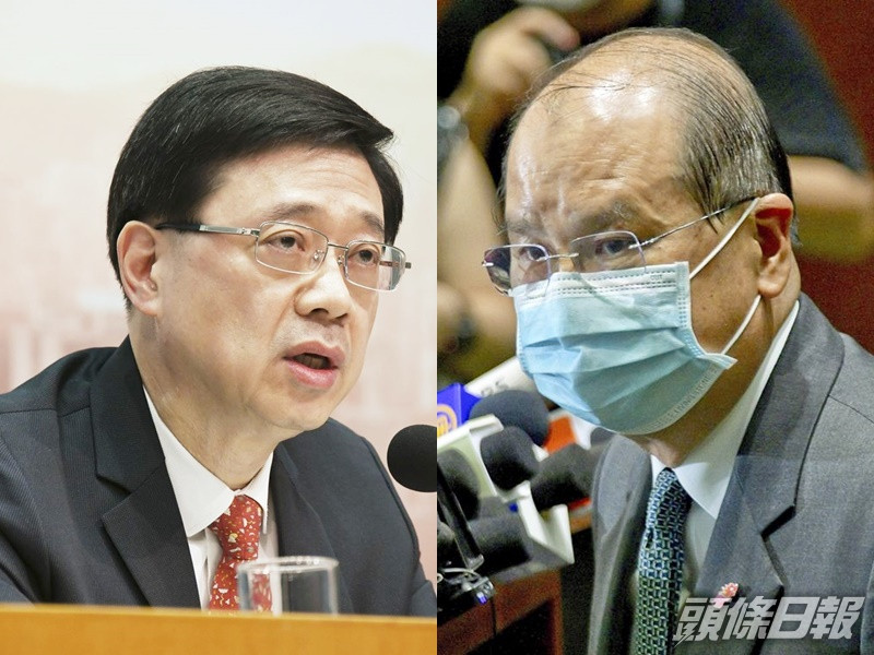 張建宗(右)聯同李家超(左)與美國駐港總領事史墨客會面。資料圖片