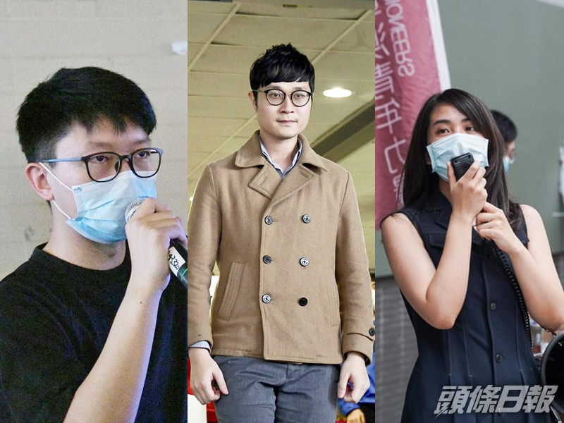 張崑陽(左)、劉頴匡(中)及前記者何桂藍(右)參與民主派初選。