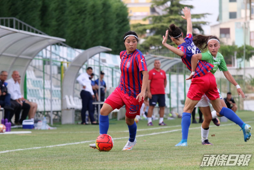 對戰阿波隆尼亞的聯賽榜首大戰,韋婉婷連續第四場任正選進攻中場。相片由陳正德提供