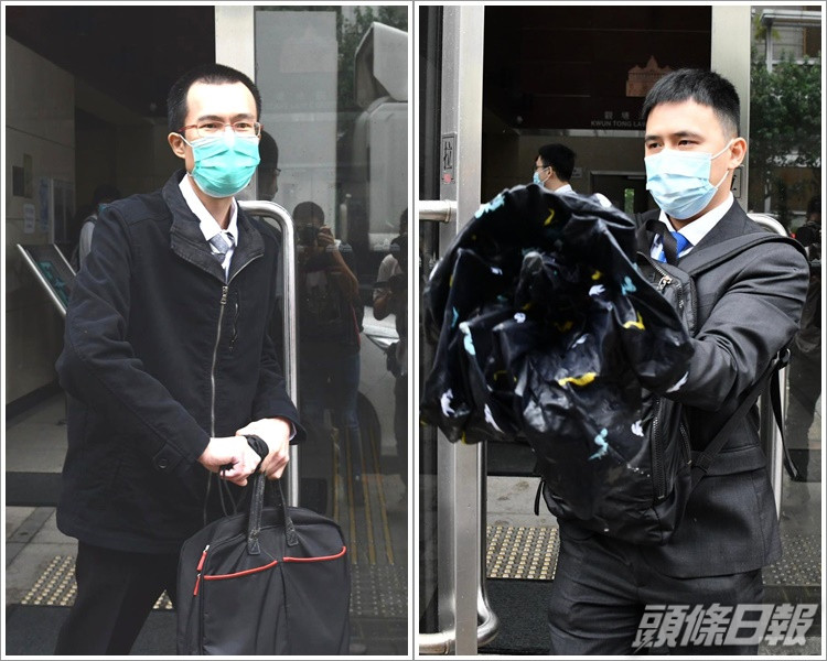 被告蘇廣達(左)及警員伍漢林(右)。