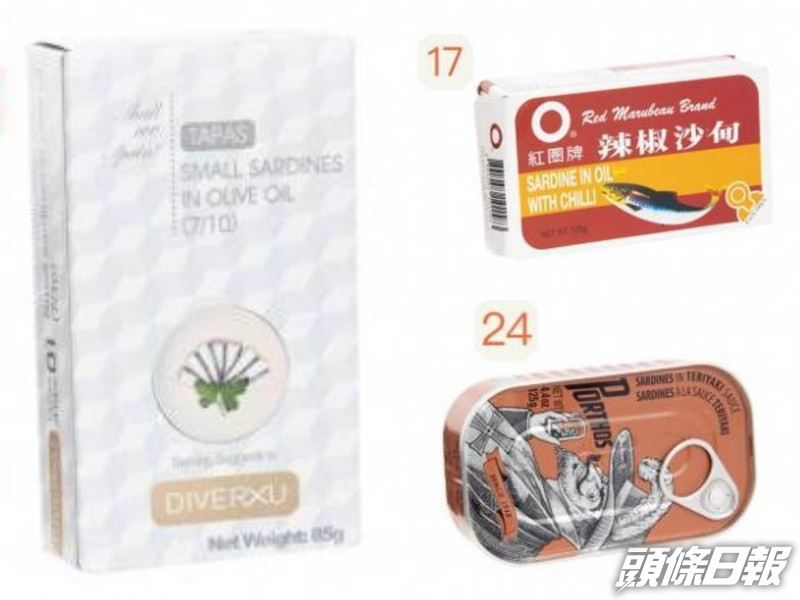 三款沙甸魚罐頭致癌物無機砷最高。消委會圖片