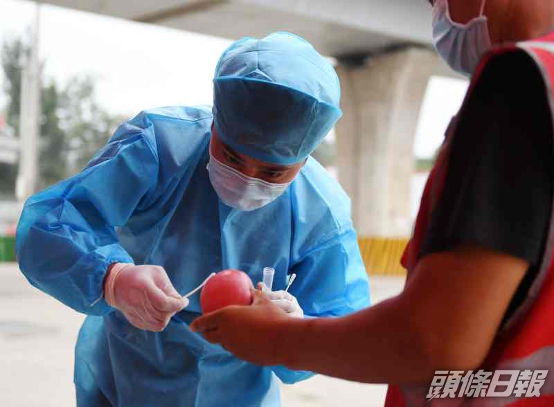 內地加強防疫對苑蔬果進行檢測。新華社