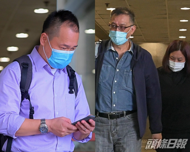 被告李林昌(左);被告陳俊成(左)及陳曉彤(右)。
