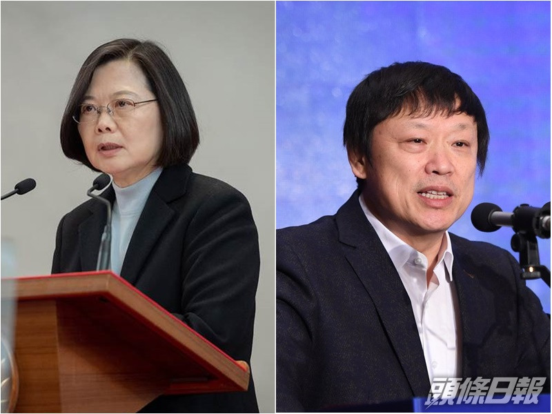 胡錫進(右)駁斥蔡英文(左)六四言論。網上圖片