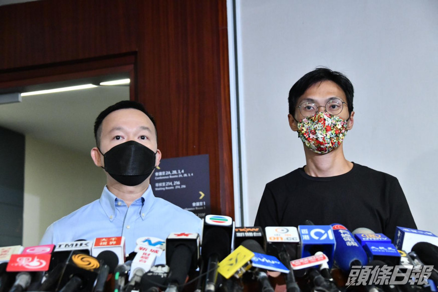 陳志全(左)及朱凱廸冀能再參選服務港人。