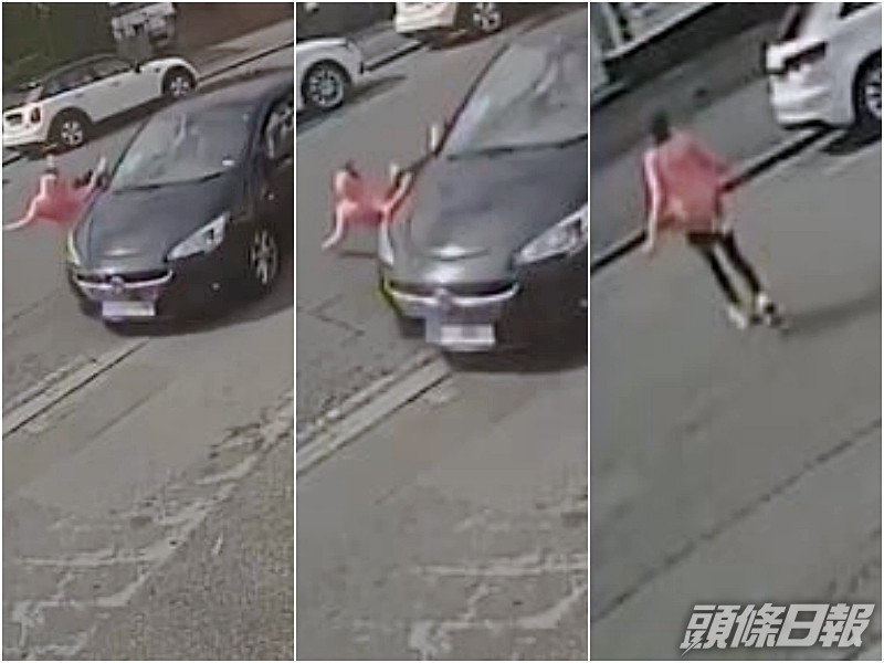 英國一名11歲女童被車撞,一度彈上引擎蓋再落地卻毫髮未傷。網上圖片