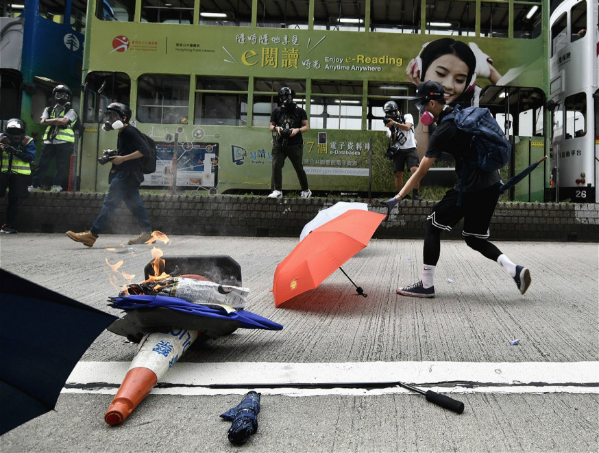 港島昨日爆發示威。資料圖片
