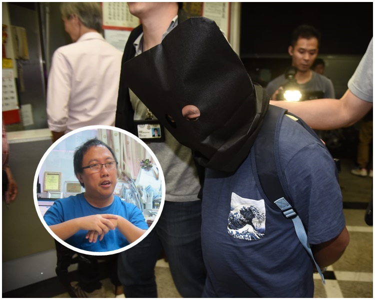 龍緯汶被押返旺角辦公室搜查。小圖為資料圖片
