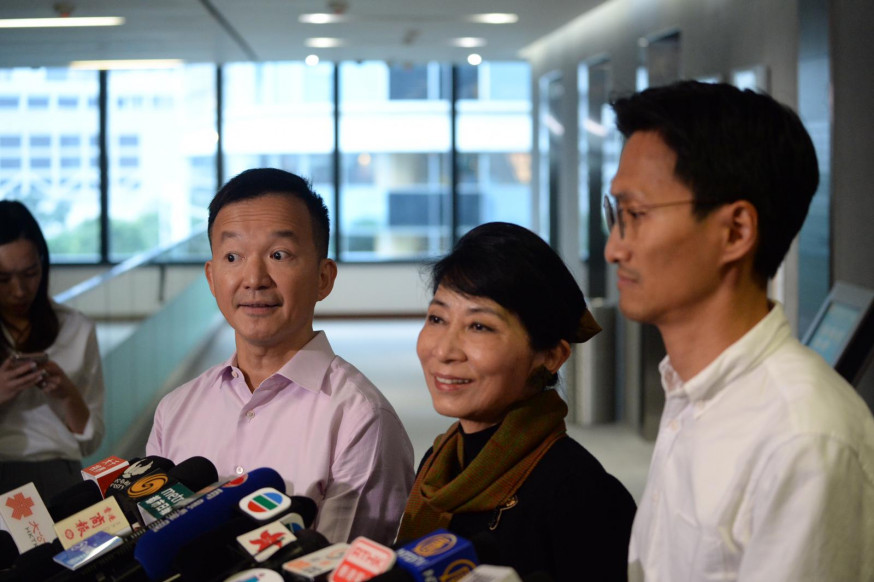 左起:陳志全、毛孟靜、朱凱廸。