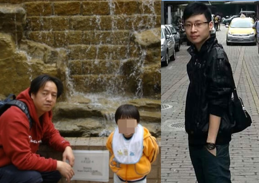 死者劉健昇遺下妻女;圖右為30歲男死者顏浩斌。