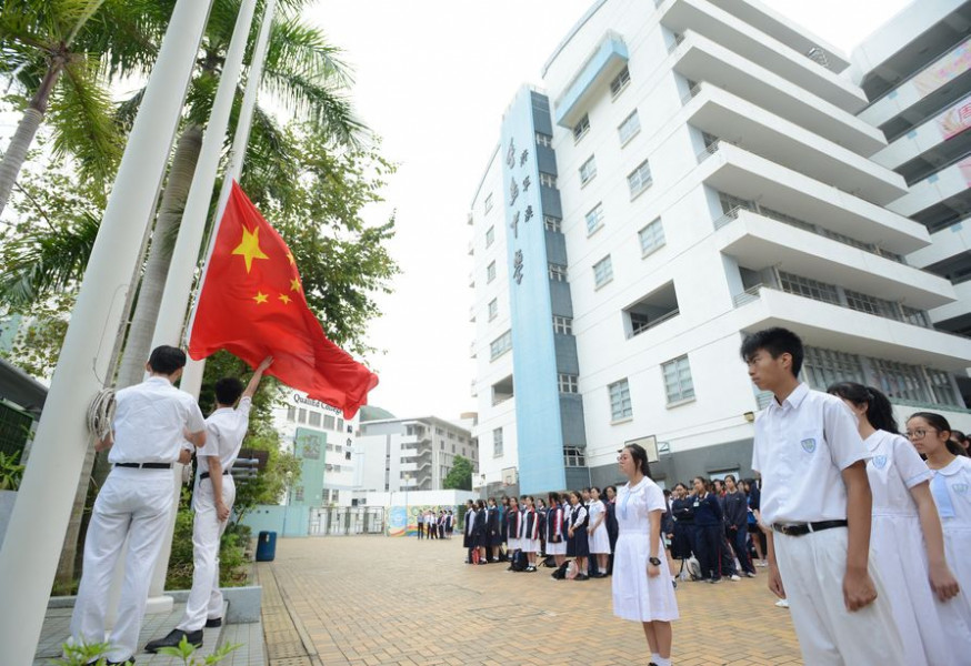 受反修例風波影響,多所中學取消國慶升國旗禮。資料圖片