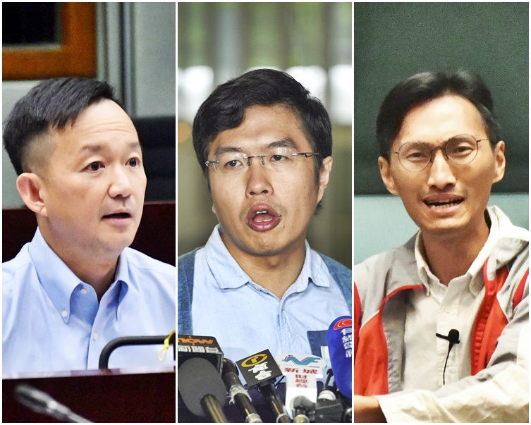 左起:陳志全、區諾軒、朱凱廸。資料圖片