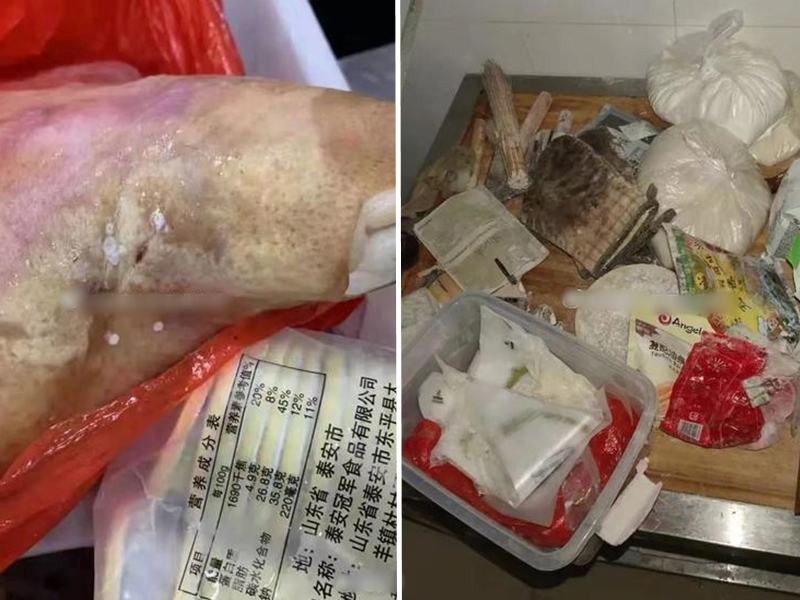 山東泰安雙龍幼兒園近日有家長投訴稱,幼兒園廚房環境髒亂不堪、食物發霉。 網圖