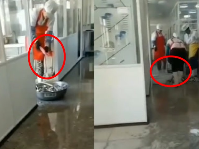 遼寧一小學用洗衣粉清洗學生餐具,負責人已被停職。影片截圖