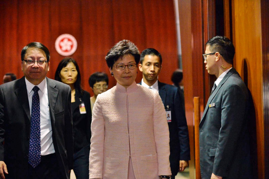 行政長官林鄭月娥出席立法會質詢環節。