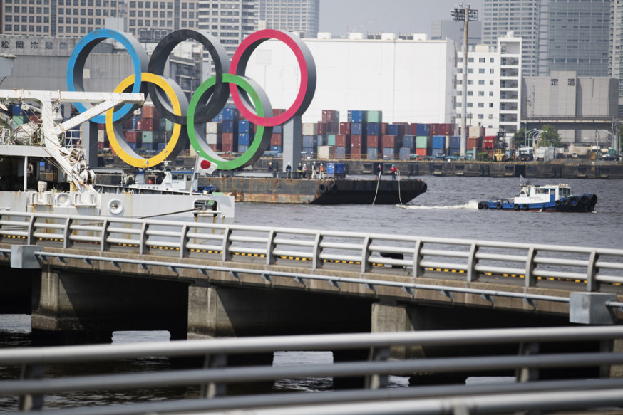 五環標誌早前暫時被撤走,進行約4個月維修。 AP圖