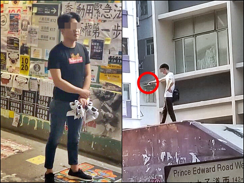 大埔傷人的內地男子(左)、太子站持刀內地男(右)。網圖