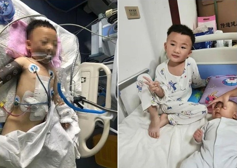 貴州銅仁市4歲奇迹男孩,28樓墮下重傷1個月後已能站立。(網圖)
