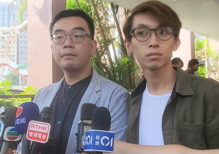 民陣副召集人黎恩灏(左);陳皓桓(右)。