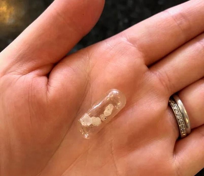 該膠囊內有著可疑的水晶晶體。網圖