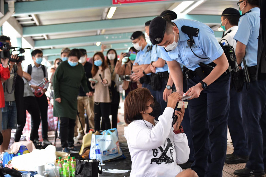 警方到旺角巡查。
