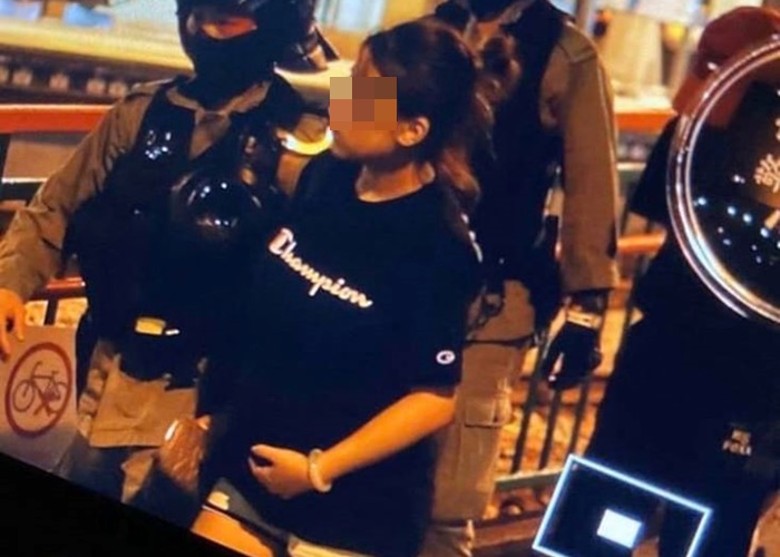 被捕孕婦。網上圖片