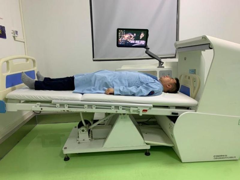 負6度頭低位臥床實驗。 網圖